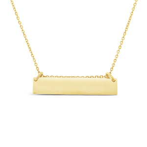 9ct Gold Bar Pendant Necklace