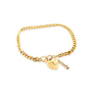 Yellow Gold Curb Bracelet and Locket