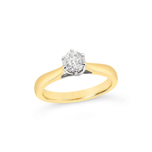 Yellow Gold Half Carat Diamond Solitaire Ring